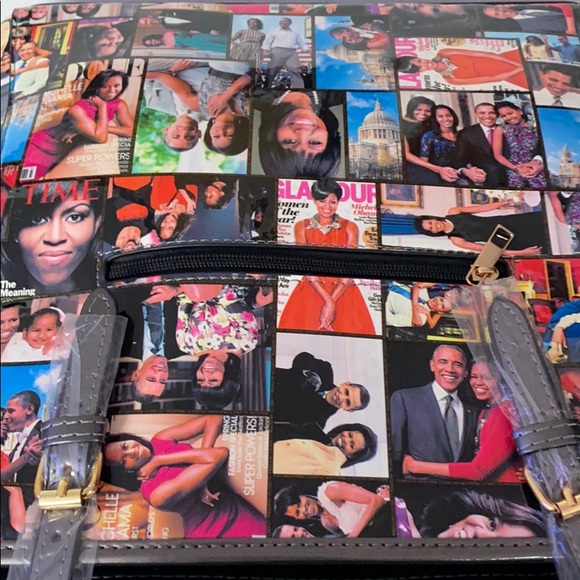 MICHELLE OBAMA Shiny Patent Leather Tote bag - Picture 3 of 10